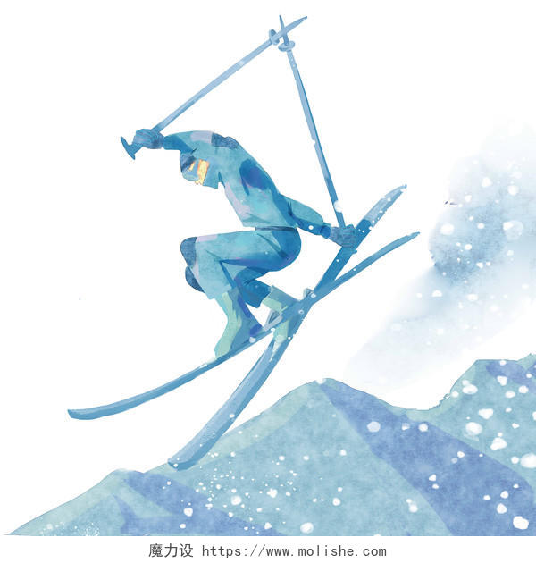滑雪冬奥会元素户外运动PNG素材